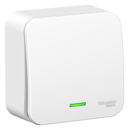 Выключатель о/у Бланка 1кл белый IP20 6А с инд. и с изол. пл. (упак-15шт) SchE                                         фото 2                    