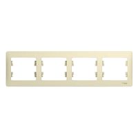 Рамка GLOSSA 4м бежевый, горизонтальная (упак-15шт) SchE          