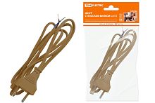 Шнур с плоской вилкой ШУ02 ШВВП 2х0,75мм2 1,7 м. бронза ТДМ          