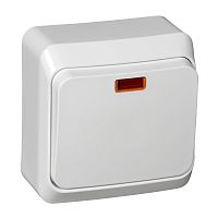 Выключатель о/у Этюд 1кл белый IP20 10А с инд. (упак-25шт) SchE          