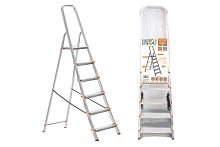 Стремянка алюминиевая СА6, 6 ступеней, усиленный профиль h=1210 мм, Народная ТДМ          