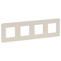 Рамка Unica Studio  4-постовая, шампань/белый SchE          