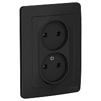 Розетка с/у Бланка 2м б/з антрацит IP20 16А (упак-6 шт) SchE          