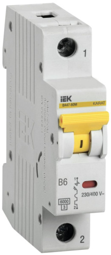 Автоматический выключатель ВА47-60M 1P B 6А 6кА IEK KARAT                                        