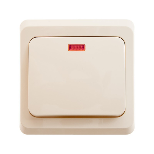 Выключатель с/у Этюд 1кл кремовый IP20 10А с инд.  (упак-20шт) SchE                                         фото 3                    