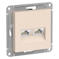 Розетка c/у AtlasDesign RJ45 2м бежевый механизм кат.5E (комп.) (упак-5шт) SchE          