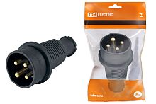 Вилка прямая каучук 32А 380В IP44 3Р+РЕ ТДМ          