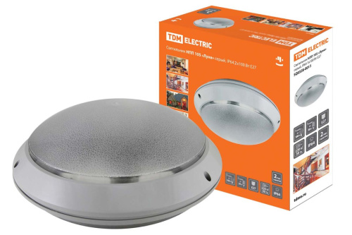 Светильник НПП 2х60Вт Е27 "Луна" серый, IP64 2х60 Вт Е27 TDM                                        