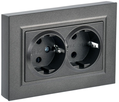 Розетка с/у BRITE 2м с/з с з/ш бронза IP20 в сборе 16А ИЭК                                        