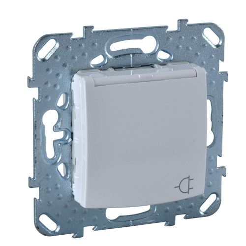 Розетка с/у Unica 1м с/з с з/ш белый IP20 механизм 16А 250В с защ.крыш. (винт.заж)(упак-10шт) SchE                                         фото 2                    