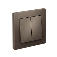 Выключатель с/у AtlasDesign 2кл мокко, в сборе IP20 10А (упак-10шт) SchE          