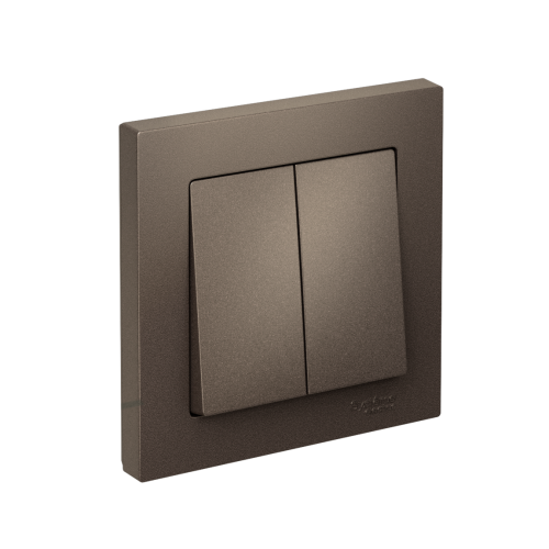 Выключатель с/у AtlasDesign 2кл мокко, в сборе IP20 10А (упак-10шт) SchE                                        