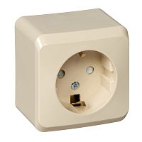 Розетка о/у Этюд 1м с/з с з/ш кремовый IP20 16А (упак-17шт) SchE          