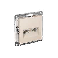 Розетка c/у AtlasDesign RJ45 2м бежевый механизм кат.5E (комп.) (упак-5шт) SchE          