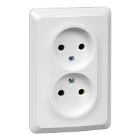 Розетка с/у Этюд 2м б/з белый IP20 16А (упак-12шт) SchE          
