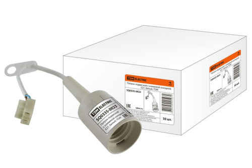 Патрон E27 подвесной с клеммной колодкой белый ТДМ                                        