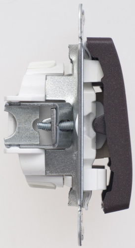 Переключатель с/у GLOSSA 2кл шоколад IP20 механизм 10АХ 250В SchE                                         фото 3                    