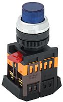 Кнопка ABLFP-22 синий неон 240В 1з+1р ИЭК          