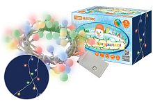 Гирлянда светодиодная "Шарики" 50LED, 5м, 8 режимов, многоцвет., прозр. шнур, 250 В, ТДМ          