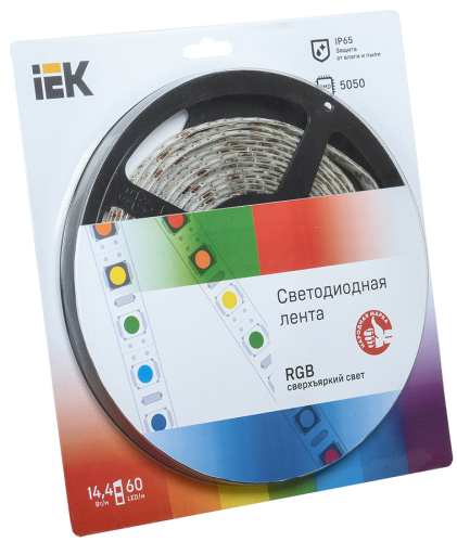 Лента светодиодная 14,4Вт IP65 RGB LSR5050/60 (5м) ИЭК                                        