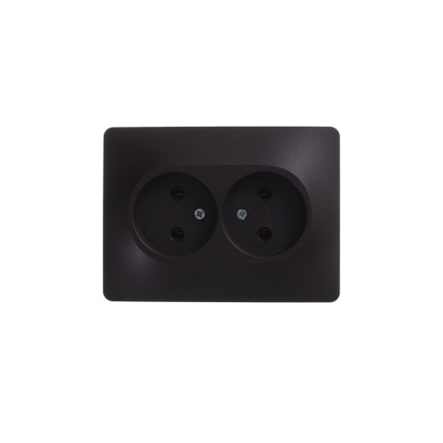 Розетка с/у GLOSSA 2м б/з шоколад IP20 в сборе 16А 250В SchE                                         фото 4                    