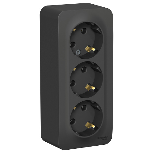 Розетка о/у Бланка 3м с/з антрацит IP20 16А изол.пл. (упак-5шт) SchE                                        