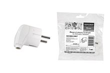 Вилка угловая 16А 250В с/з белая серии "Народная" ТДМ          