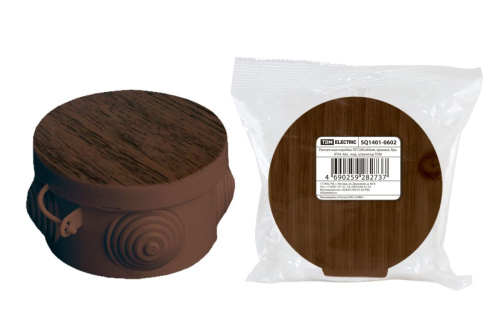 Коробка распаячная ОП D85х40мм, крышка, бук, IP54, 4вх.  инд. штрихкод ТДМ                                        