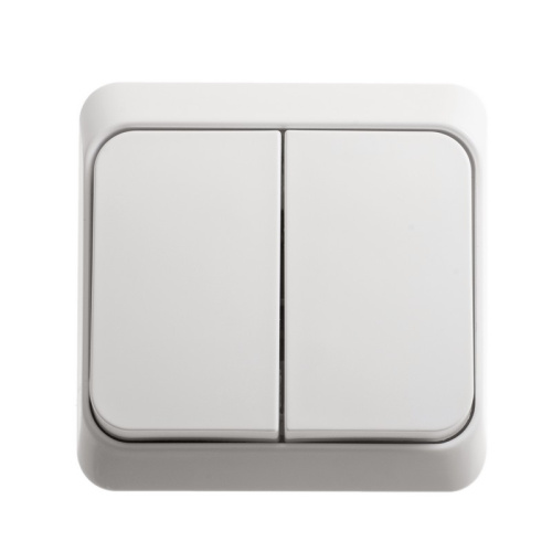 Выключатель о/у Этюд 2кл белый IP20 10А (упак-25шт) SchE                                         фото 3                    