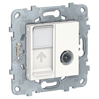 Розетка Unica MOD TVодин + RJ45 кат.6UTP, белый SchE          