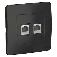 Розетка с/у Бланка RJ45 2м антрацит в сборе кат.5E (комп.) (упак-10шт) SchE          