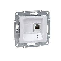 Розетка с/у Sedna RJ11 1м белый механизм (телеф.) (упак-10шт) SchE          