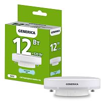 Лампа светодиодная  12Вт GX53 Т80 6500K (упак-100шт) GENERICA          