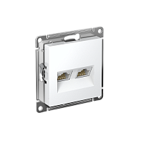 Розетка c/у AtlasDesign RJ45 2м белый механизм кат.5E (комп.) (упак-10шт) SchE          