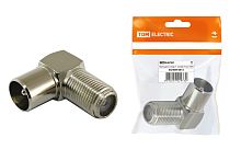 Переходник гнездо F - штекер TV угловой, инд. упаковка ТДМ          