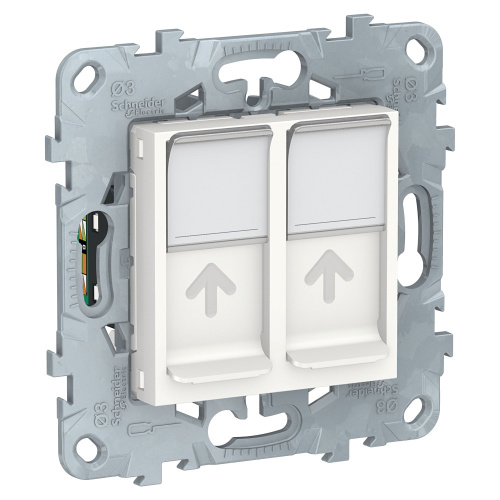 Розетка с/у Unica New RJ45 2м белый IP20 механизм (упак.-4шт) SchE                                        