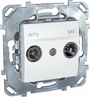 Розетка с/у Unica TV/R/SAT 2м белый механизм оконечная SchE          