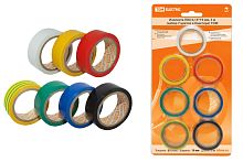 Изолента ПВХ 0,15х19мм 5м (набор 7шт (цветов) в блистере) ТДМ          