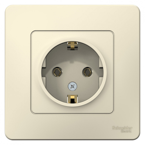 Розетка с/у Бланка 1м с/з молочный IP20 16А (упак-10 шт) SchE                                         фото 2                    