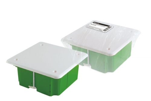 Коробка распаячная СП 92х92х45мм, крышка, метал. лапки, IP20, инд. штрихкод, ТДМ                                        