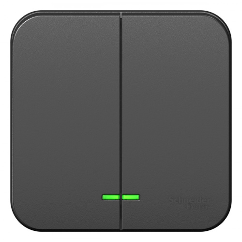 Выключатель о/у Бланка 2кл антрацит IP20 10А с инд. и с изол.пл. (упак-15 шт) SchE                                        