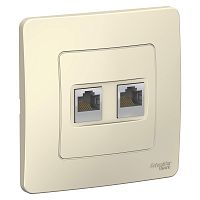 Розетка с/у Бланка RJ45 2м молочный в сборе кат.5E (комп.) (упак-10шт) SchE          