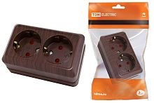 Розетка о/у Ладога 2м с з/к с з/ш бук IP20 10А ТДМ          