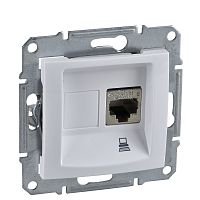 Розетка с/у Sedna RJ45 1м белый механизм кат.5Е (комп.) (упак-10шт) SchE          
