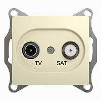 Розетка с/у GLOSSA TV-SAT 2м бежевый механизм 1DB оконечная (упак-10шт) SchE          