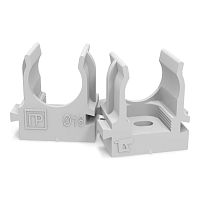 Крепеж-клипса для труб для монтажного пистолета серая в п/э d16 мм (100шт/1100шт уп/кор) Промрукав          