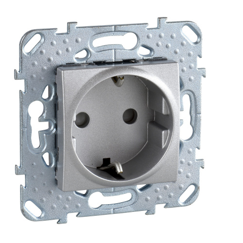 Розетка с/у Unica 1м с/з с з/ш алюминий IP20 механизм 16А 250В (винт.зажим) (упак-10шт) SchE                                         фото 5                    