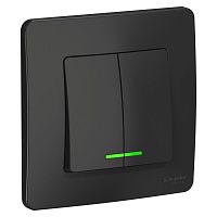 Выключатель с/у Бланка 2кл антрацит IP20 10А с инд. (упак-10шт) SchE          