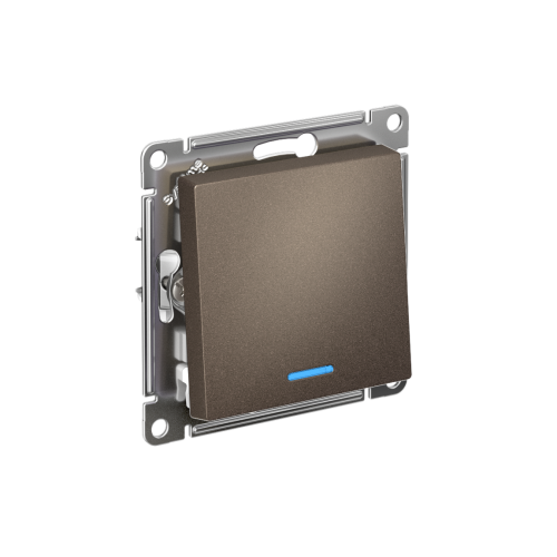 Выключатель с/у AtlasDesign 1кл мокко, механизм IP20 10А с инд. (упак-10шт) SchE                                        