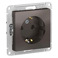 Розетка с/у AtlasDesign 1м с/з мокко IP20 механизм 16А (упак-10шт) SchE          